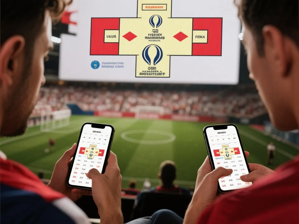 球迷查看世界杯赛程与时间表